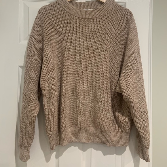 Large Natural cream Women’s Woven Sweater - Picture 3 of 4